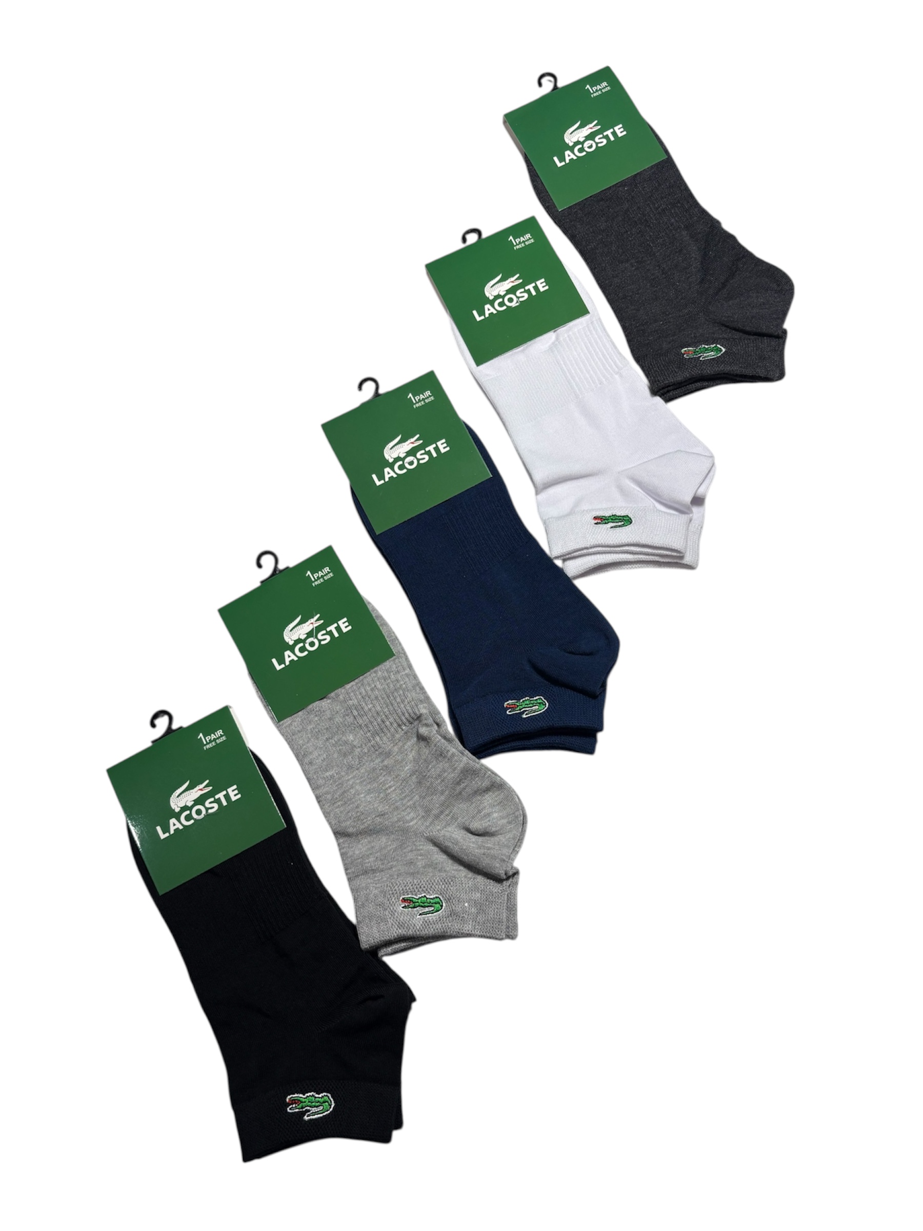 جوراب اسپرت نخ پنبه درجه یک مچی مردانه گلدوزی LACOSTE
