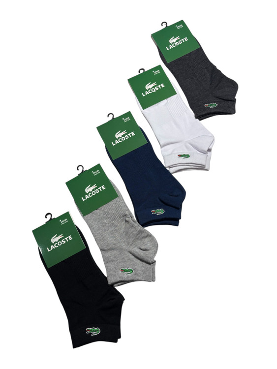 جوراب اسپرت نخ پنبه درجه یک مچی مردانه گلدوزی LACOSTE