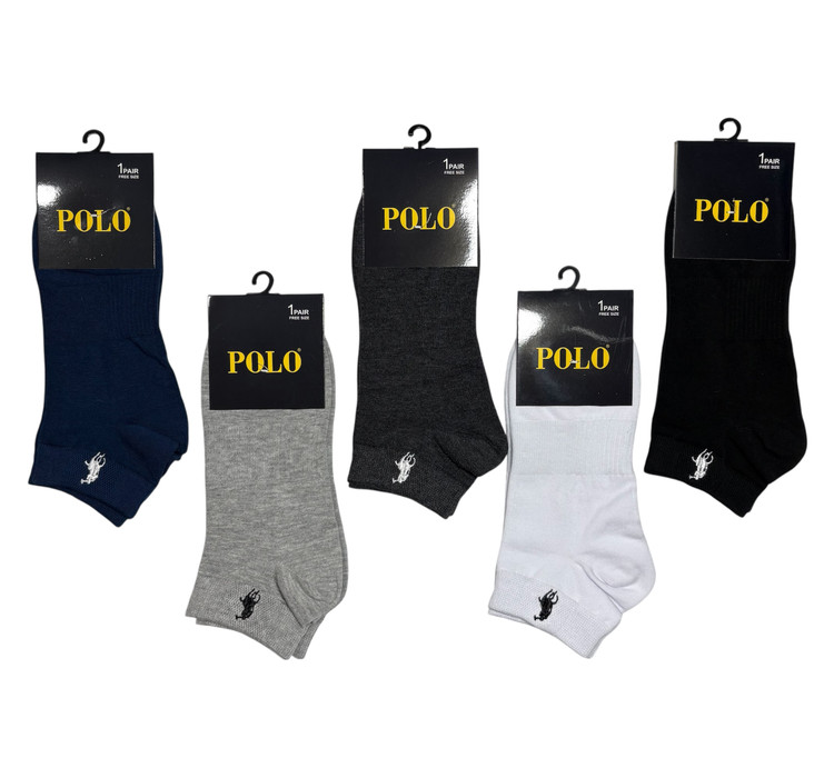 جوراب اسپرت نخ پنبه درجه یک مچی مردانه گلدوزی POLO
