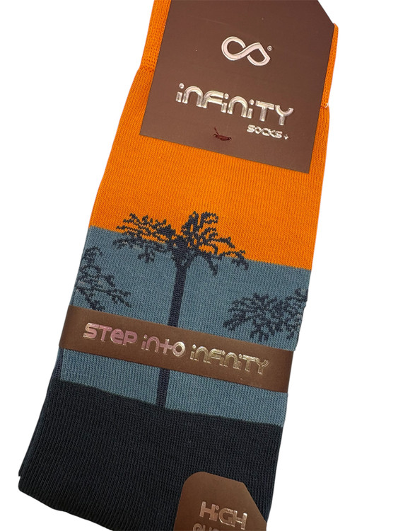 جوراب کلاسیک اعلا نخ پنبه ترک ساقدار مردانه iNFiNiTY طرح درخت