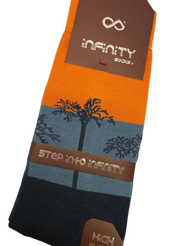 جوراب کلاسیک اعلا نخ پنبه ترک ساقدار مردانه iNFiNiTY طرح درخت