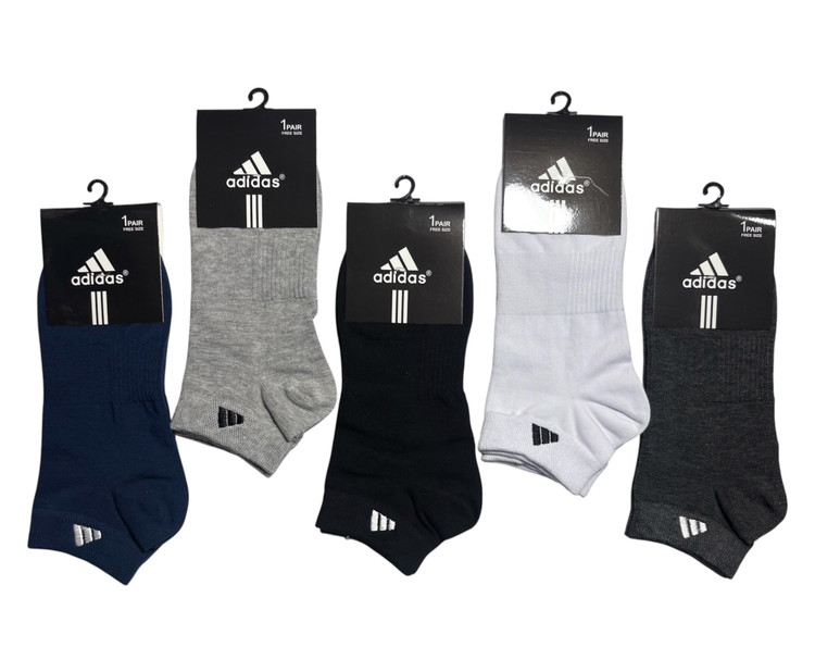 جوراب اسپرت نخ پنبه درجه یک مچی مردانه گلدوزی adidas