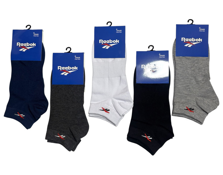 جوراب اسپرت نخ پنبه درجه یک مچی مردانه گلدوزی Reebok