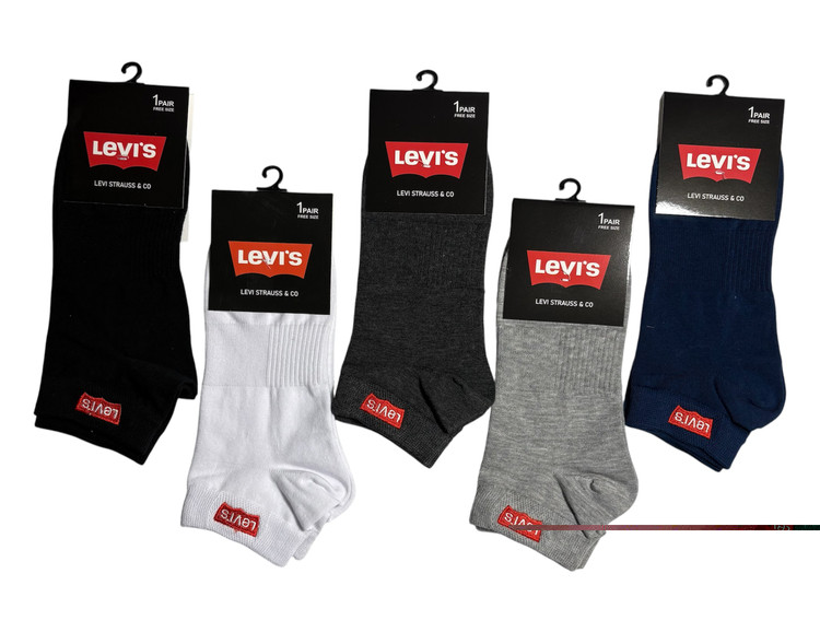 جوراب اسپرت نخ پنبه درجه یک مچی مردانه گلدوزی LEVI'S