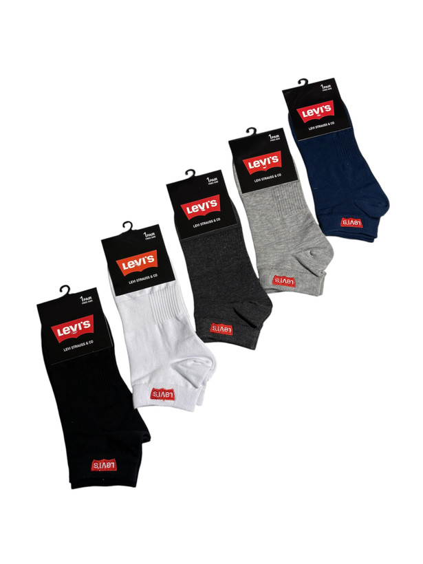 جوراب اسپرت نخ پنبه درجه یک مچی مردانه گلدوزی LEVI'S