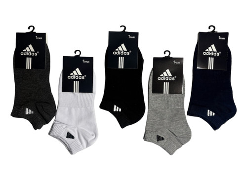 جوراب اسپرت نخ پنبه درجه یک مچی زنانه گلدوزی adidas