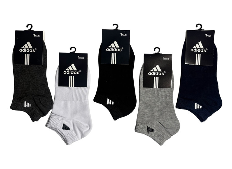 جوراب اسپرت نخ پنبه درجه یک مچی زنانه گلدوزی adidas