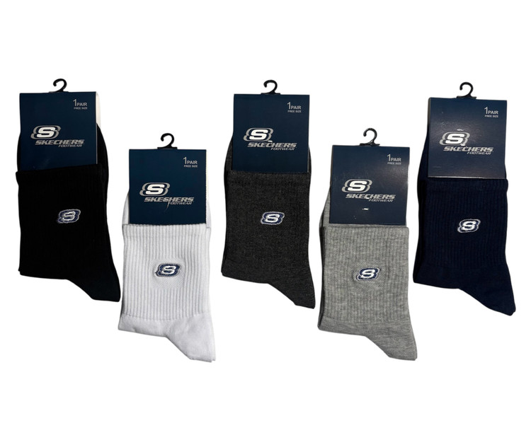 جوراب اسپرت نخ پنبه درجه یک نمیساق مردانه گلدوزی SKECHERS