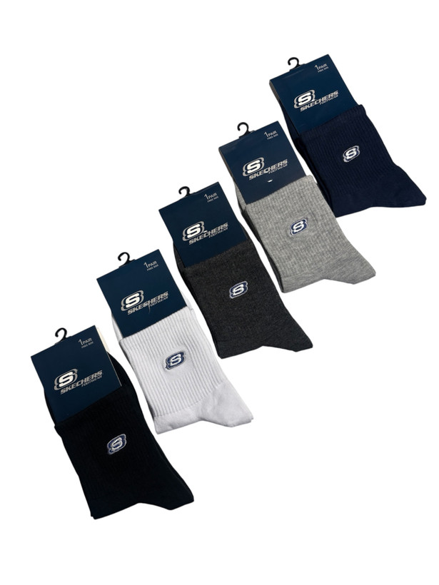 جوراب اسپرت نخ پنبه درجه یک نمیساق مردانه گلدوزی SKECHERS