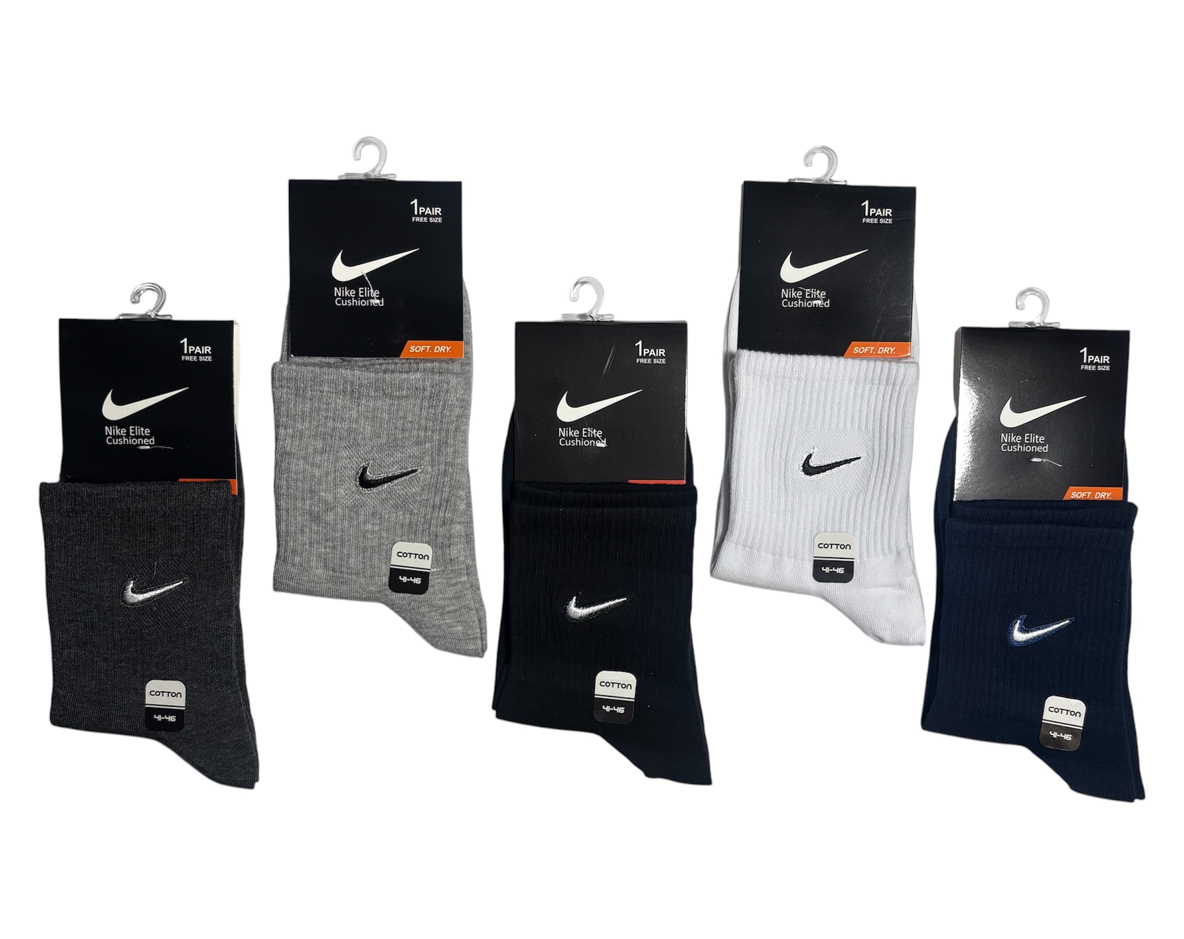 جوراب اسپرت نخ پنبه درجه یک نیمساق مردانه گلدوزی Nike