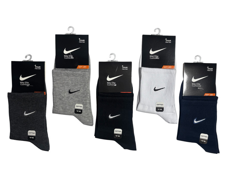 جوراب اسپرت نخ پنبه درجه یک نیمساق مردانه گلدوزی Nike