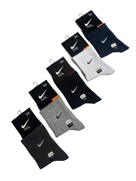جوراب اسپرت نخ پنبه درجه یک نیمساق مردانه گلدوزی Nike
