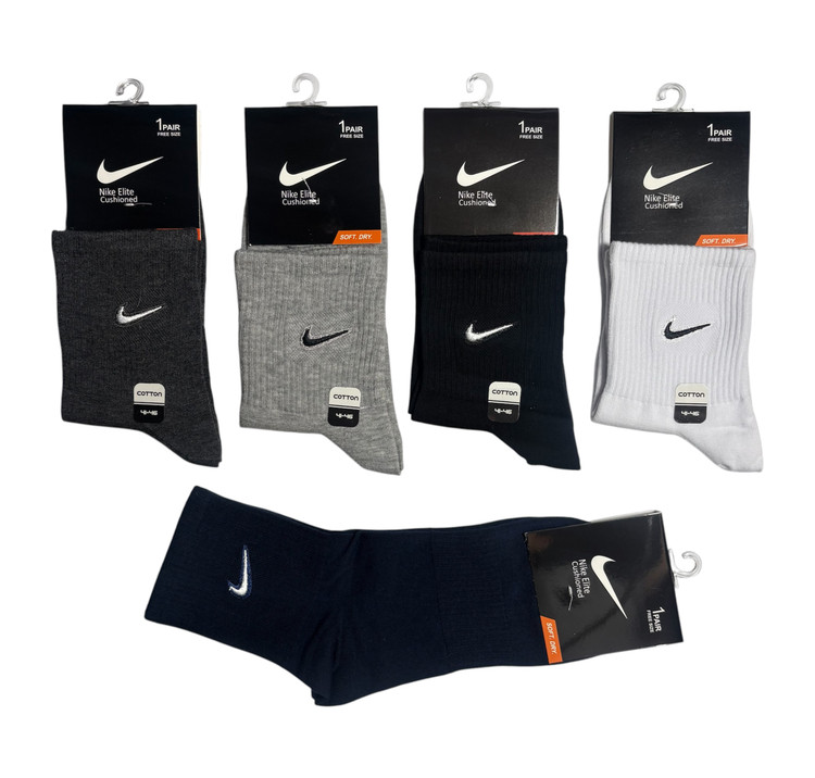 جوراب اسپرت نخ پنبه درجه یک نیمساق مردانه گلدوزی Nike