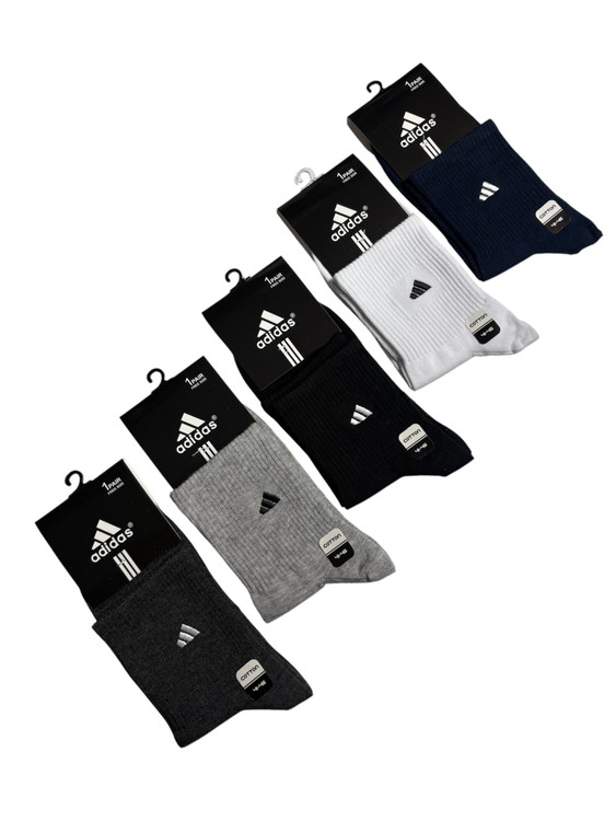 جوراب اسپرت نخ پنبه درجه یک نیمساق مردانه گلدوزی adidas