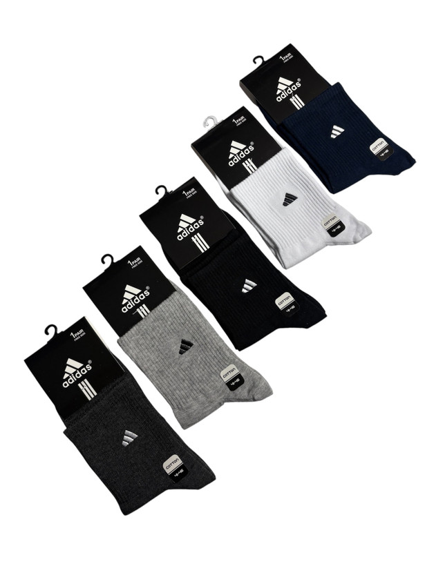 جوراب اسپرت نخ پنبه درجه یک نیمساق مردانه گلدوزی adidas