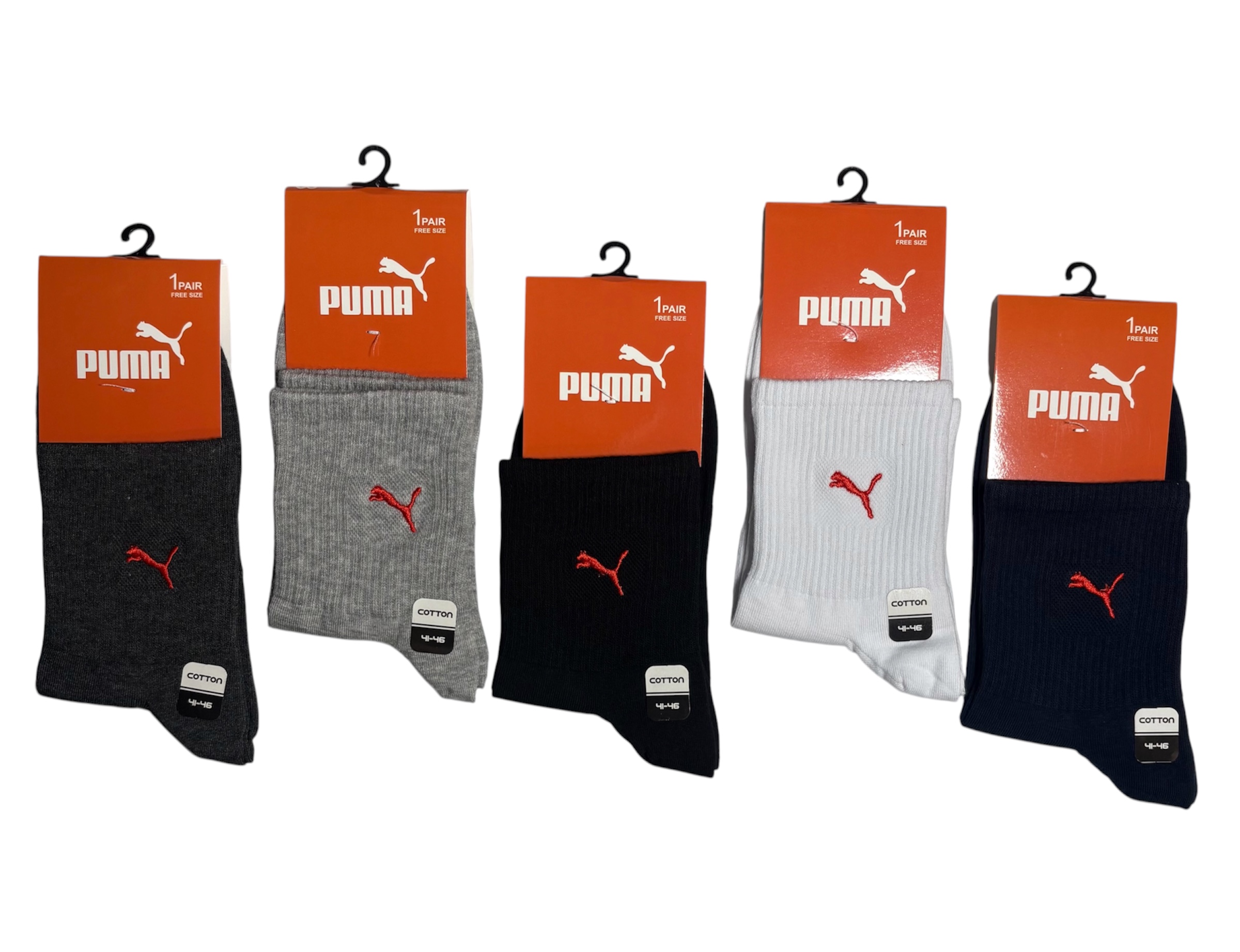 جوراب اسپرت نخ پنبه درجه یک نیمساق مردانه گلدوزی PUMA