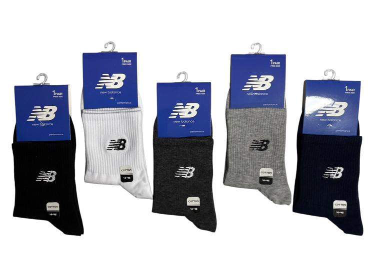 جوراب اسپرت نخ پنبه درجه یک نیمساق مردانه گلدوزی new balance