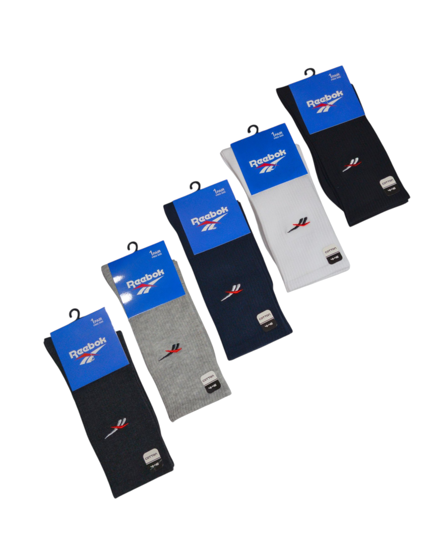جوراب اسپرت نخ پنبه درجه یک ساقدار مردانه گلدوزی Reebok