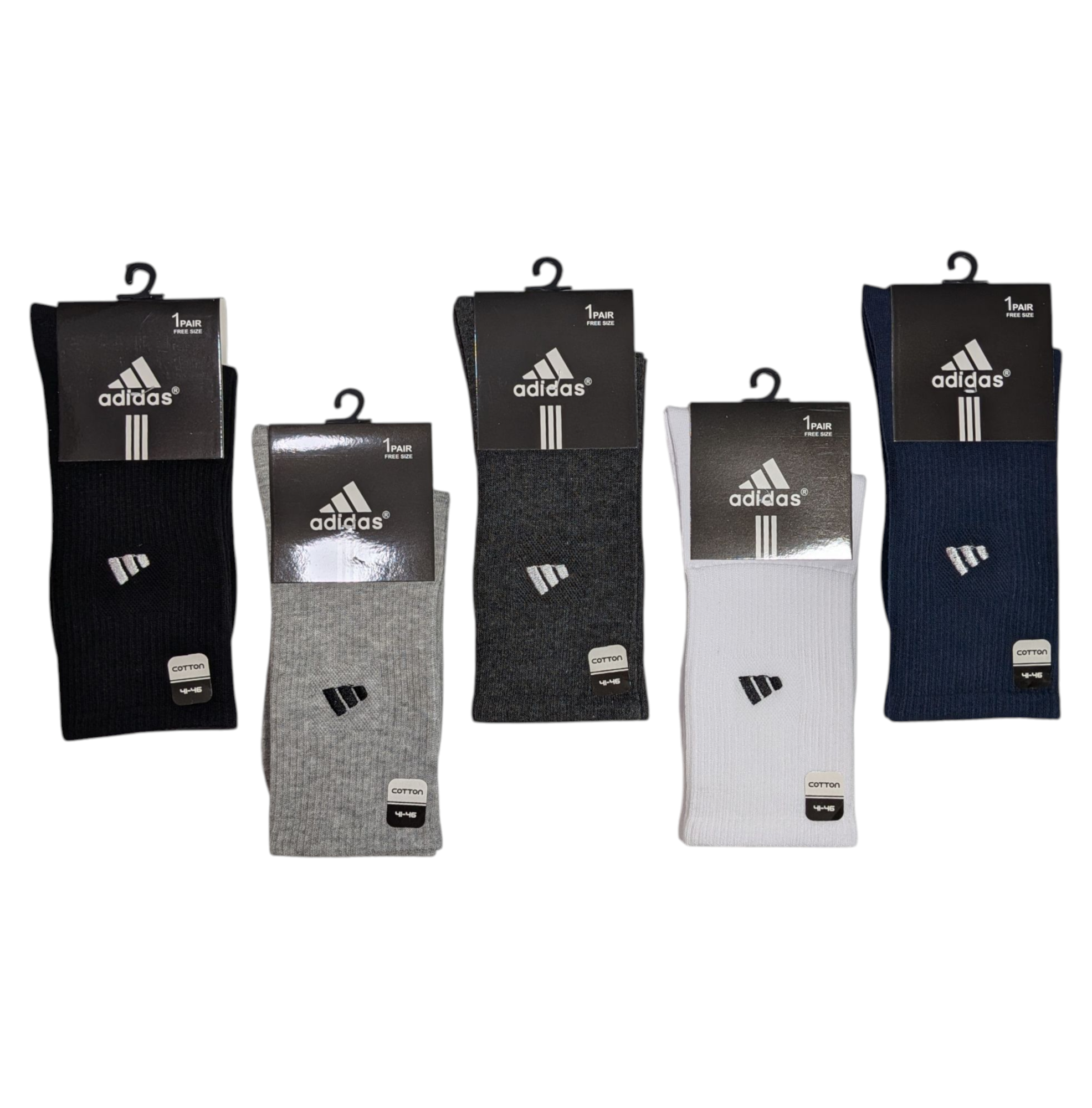 جوراب اسپرت نخ پنبه درجه یک ساقدار مردانه گلدوزی adidas