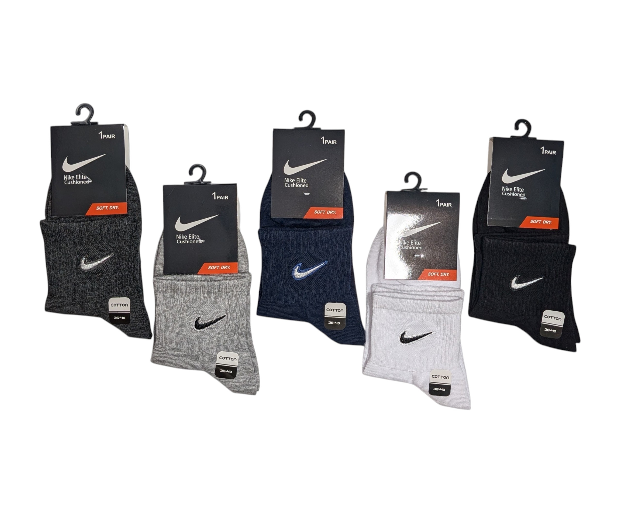 جوراب اسپرت نخ پنبه درجه یک نیمساق زنانه گلدوزی Nike