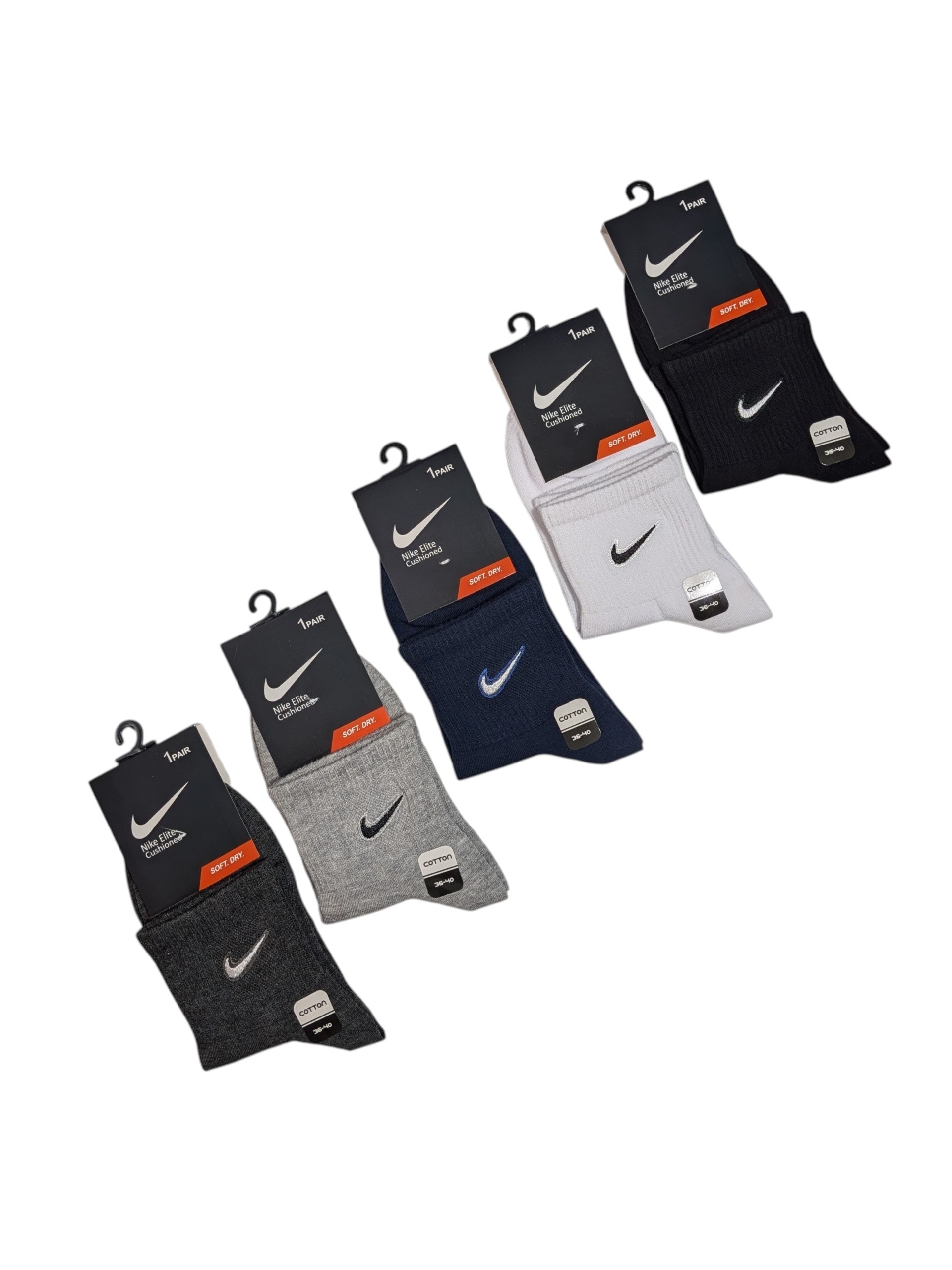 جوراب اسپرت نخ پنبه درجه یک نیمساق زنانه گلدوزی Nike